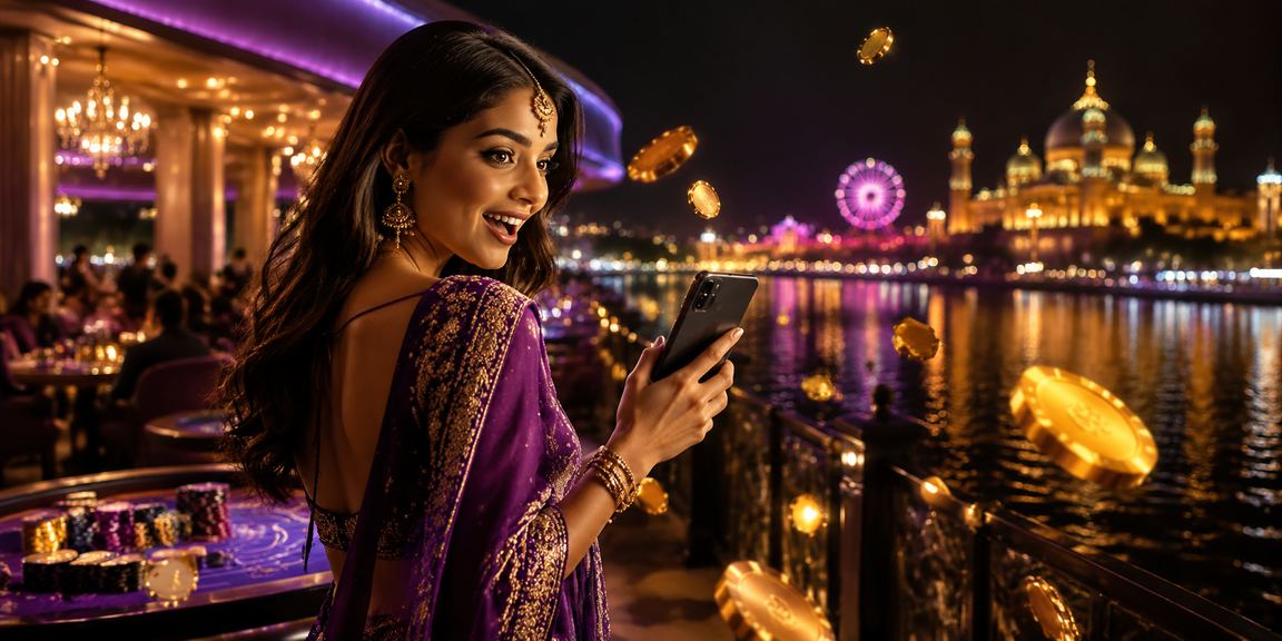 A sleek plane flying over Indian night cityscape