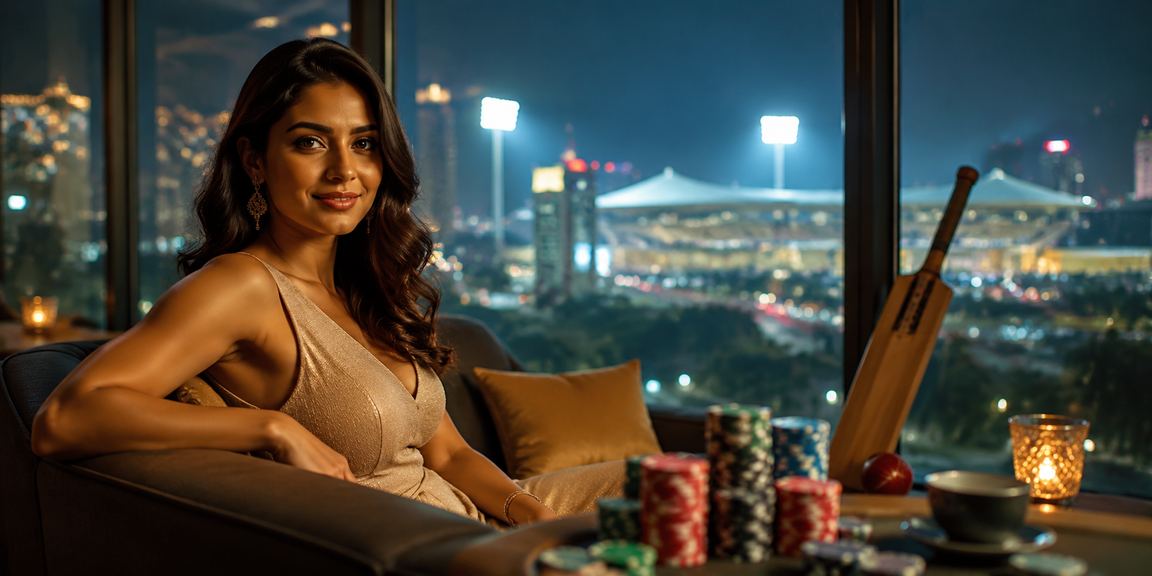 Indian player enjoying online mobile betting at night